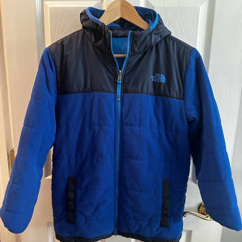 THE NORTH FACE Boy's Reversible Full Zip Hooded Jacket Coat L 14-16